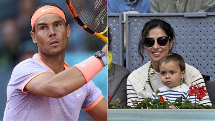 Rafael Nadal's mini-me son Rafael Jr supports dad at Madrid Open alongside mum Maria Francisca Perello