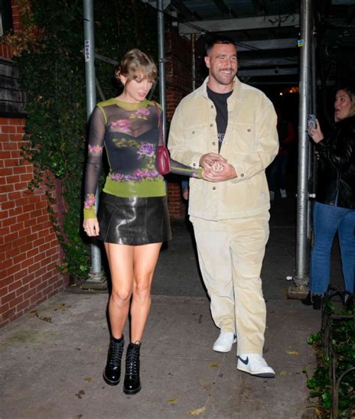 Taylor Swift's leather mini skirt and mesh top for secret dinner with Travis Kelce will make you double take